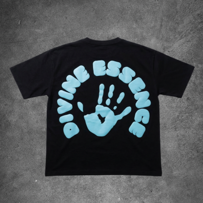 Divine Essence Boxy Puff Print T-Shirt “TIFFANY HAND”