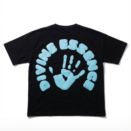 Divine Essence Boxy Puff Print T-Shirt “TIFFANY HAND”
